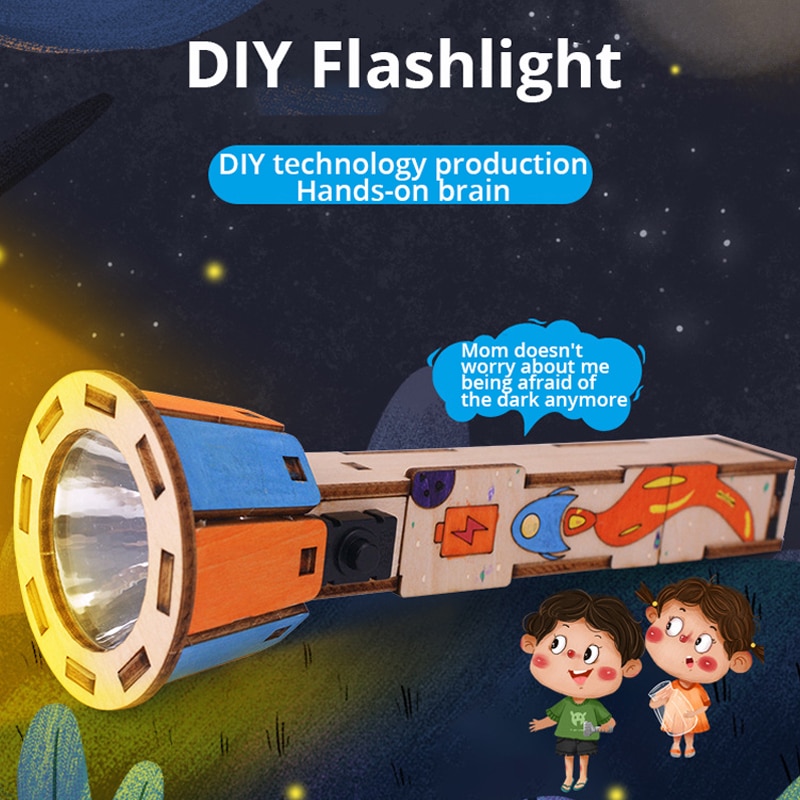 Science Kit Volcano - 1/2 pcs DIY Flashlight Technology Small
