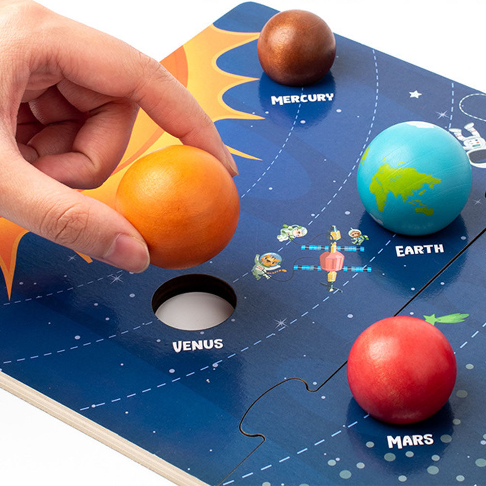 Kids Education System - Wooden Solar System Puzzle for Kids