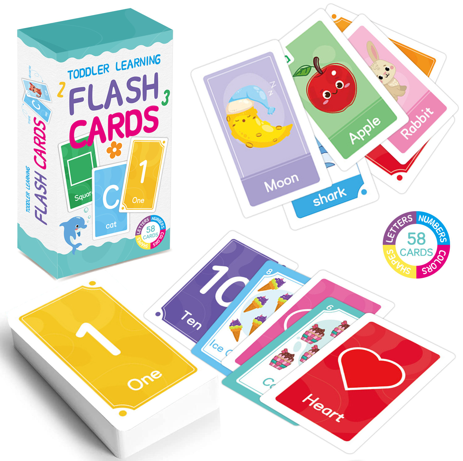 58 Pcs ABC Alphabet Flashcards - Kids Education Gift 评论和价格