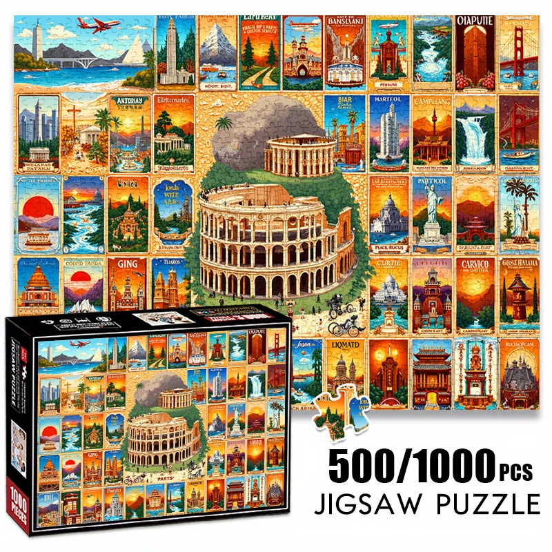 500/1000pcs Paper Jigsaw Puzzl - Puzzle Map World 评论和价格