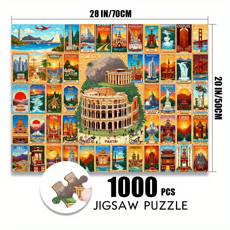 500/1000pcs Paper Jigsaw Puzzl - Puzzle Map World 评论和价格
