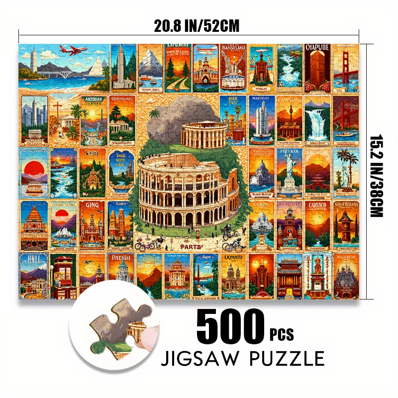 500/1000pcs Paper Jigsaw Puzzl - Puzzle Map World 评论和价格