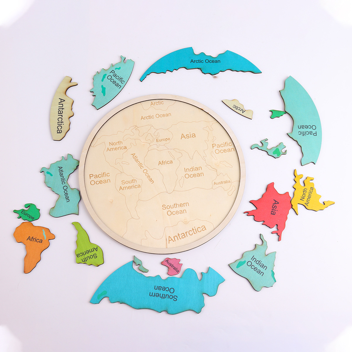 Wooden Colored World Map Puzzl - Puzzle Map World 评论和价格