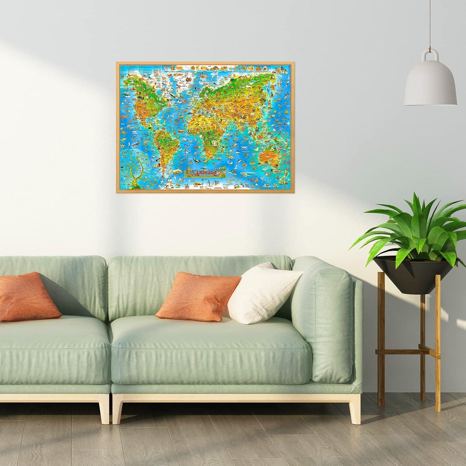 150/300/500/1000 Pieces Jigsaw - Puzzle Map World 评论和价格