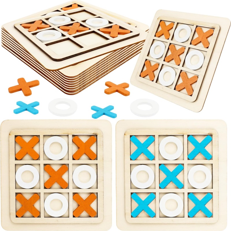Wooden Tic Tac Toe Games Puzzl - Kids Education Template 评论和价格