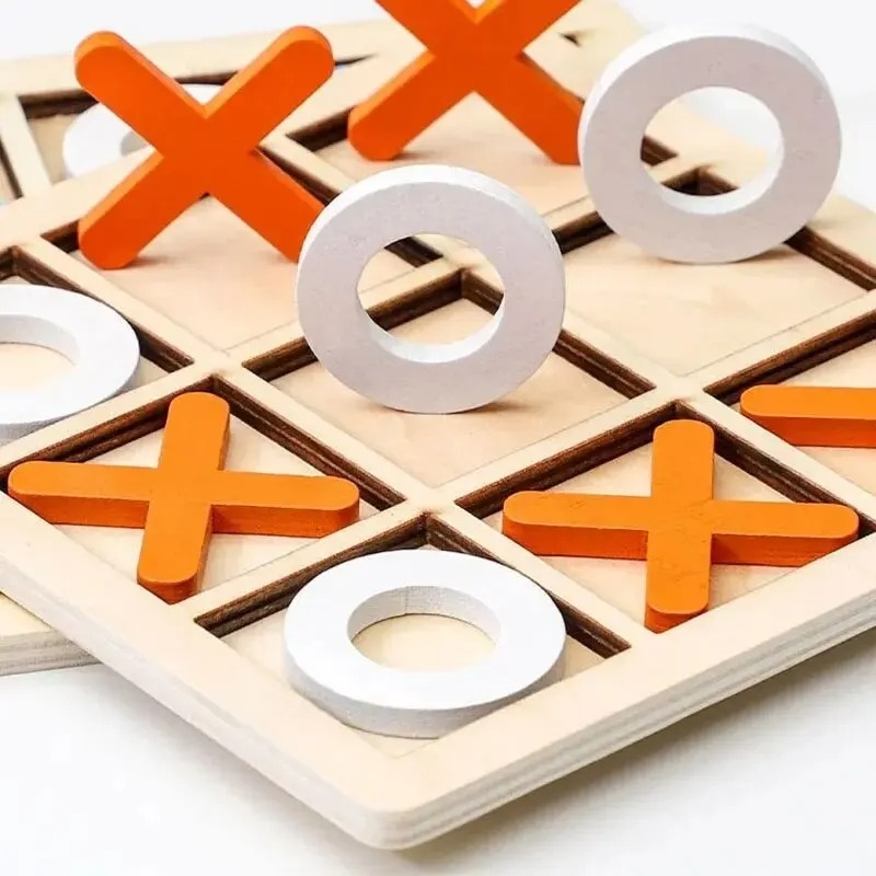 Wooden Tic Tac Toe Games Puzzl - Kids Education Template 评论和价格