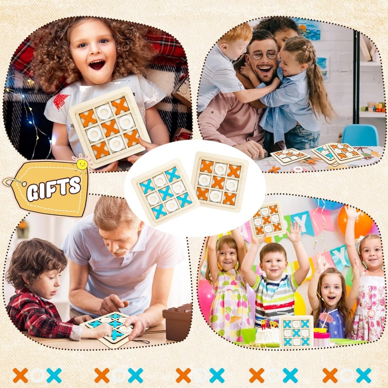 Wooden Tic Tac Toe Games Puzzl - Kids Education Template 评论和价格