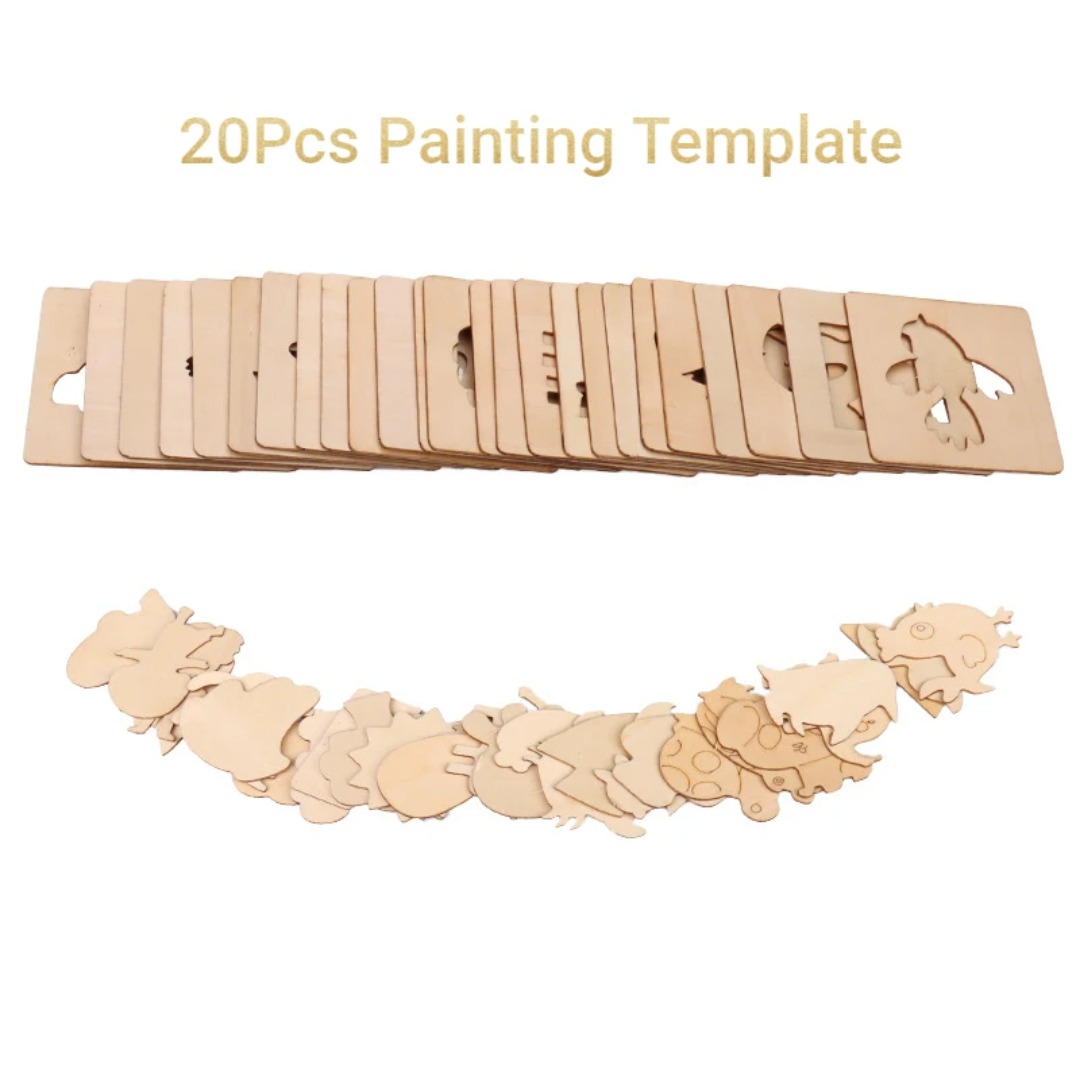 20PCS Montessori Wooden Drawin - Kids Education Template 评论和价格