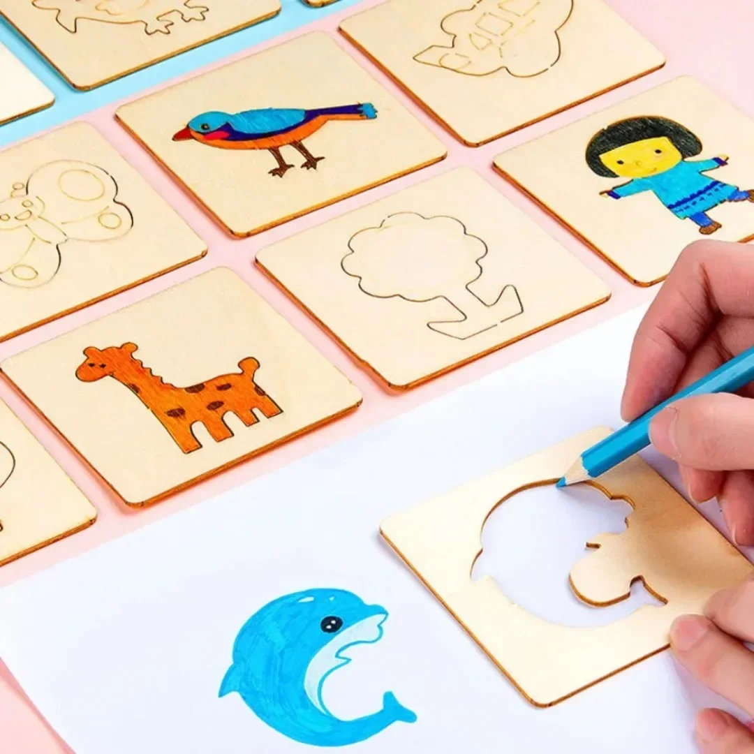 20PCS Montessori Wooden Drawin - Kids Education Template 评论和价格