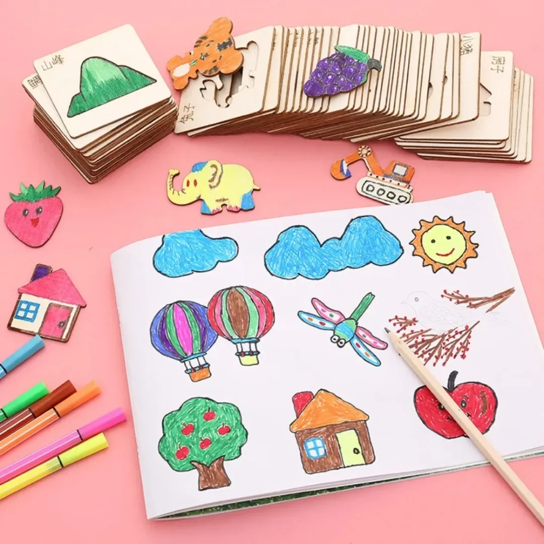 20PCS Montessori Wooden Drawin - Kids Education Template 评论和价格