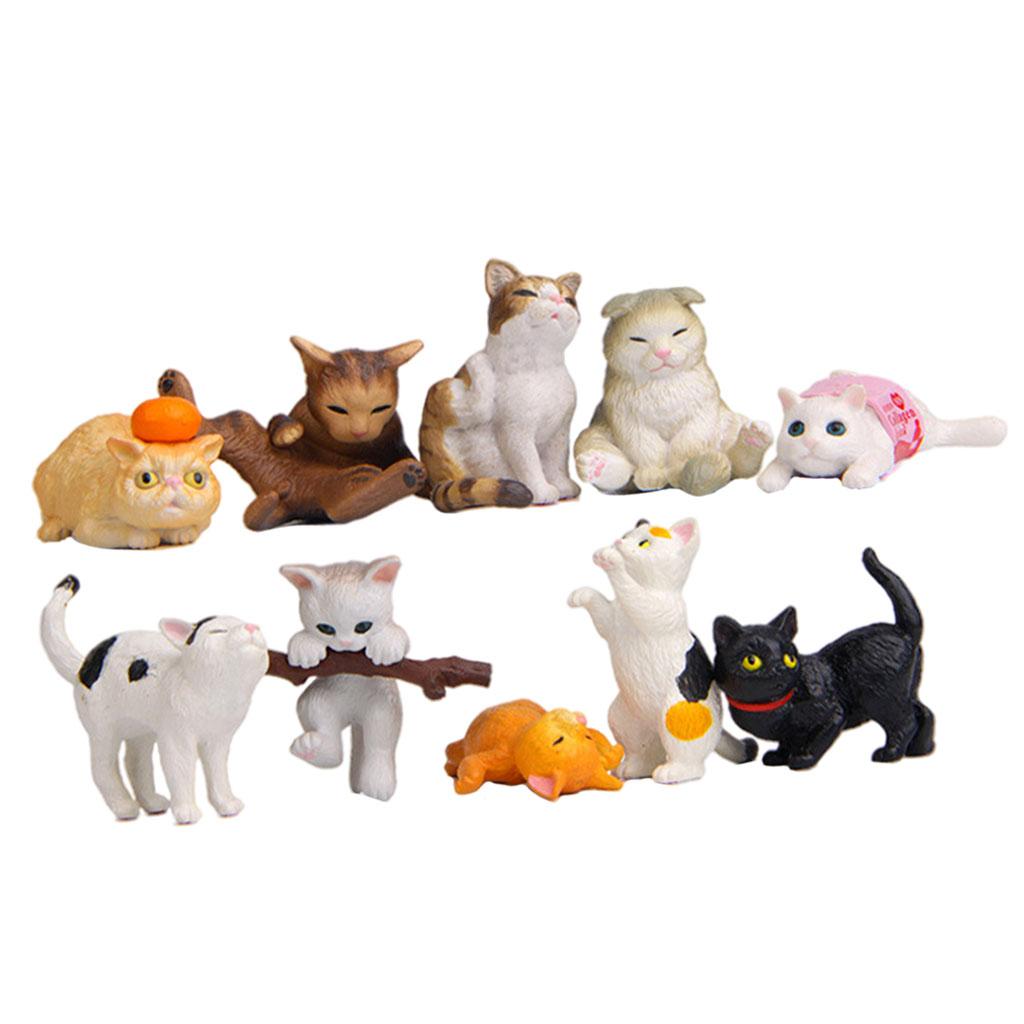 10/Set Adorable Cat Figures St - Kids Education Learn Tv 评论和价格
