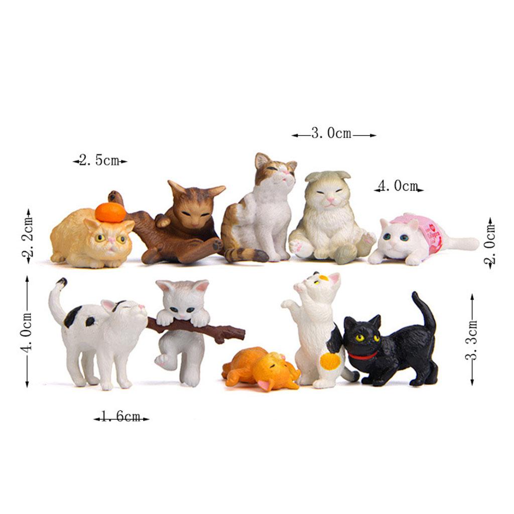 10/Set Adorable Cat Figures St - Kids Education Learn Tv 评论和价格
