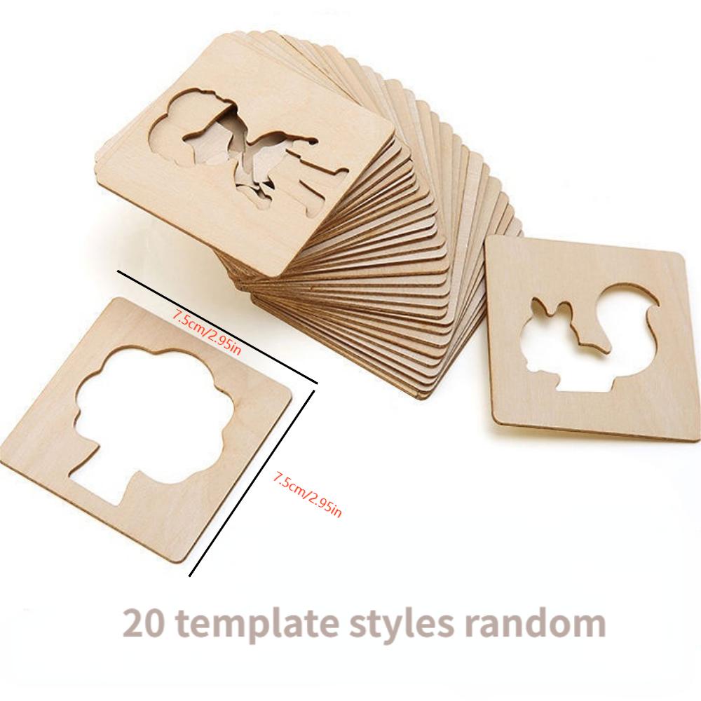 20pcs Kids Drawing Toys Wooden - Kids Education Template 评论和价格
