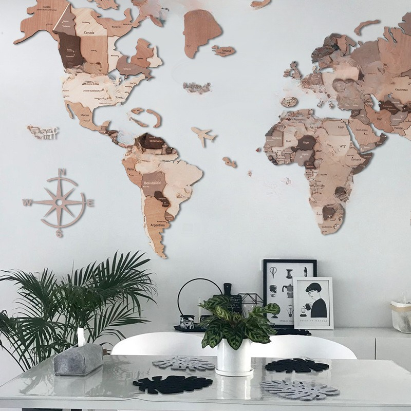 Solid wood world map puzzle wa - Puzzle Map World 评论和价格