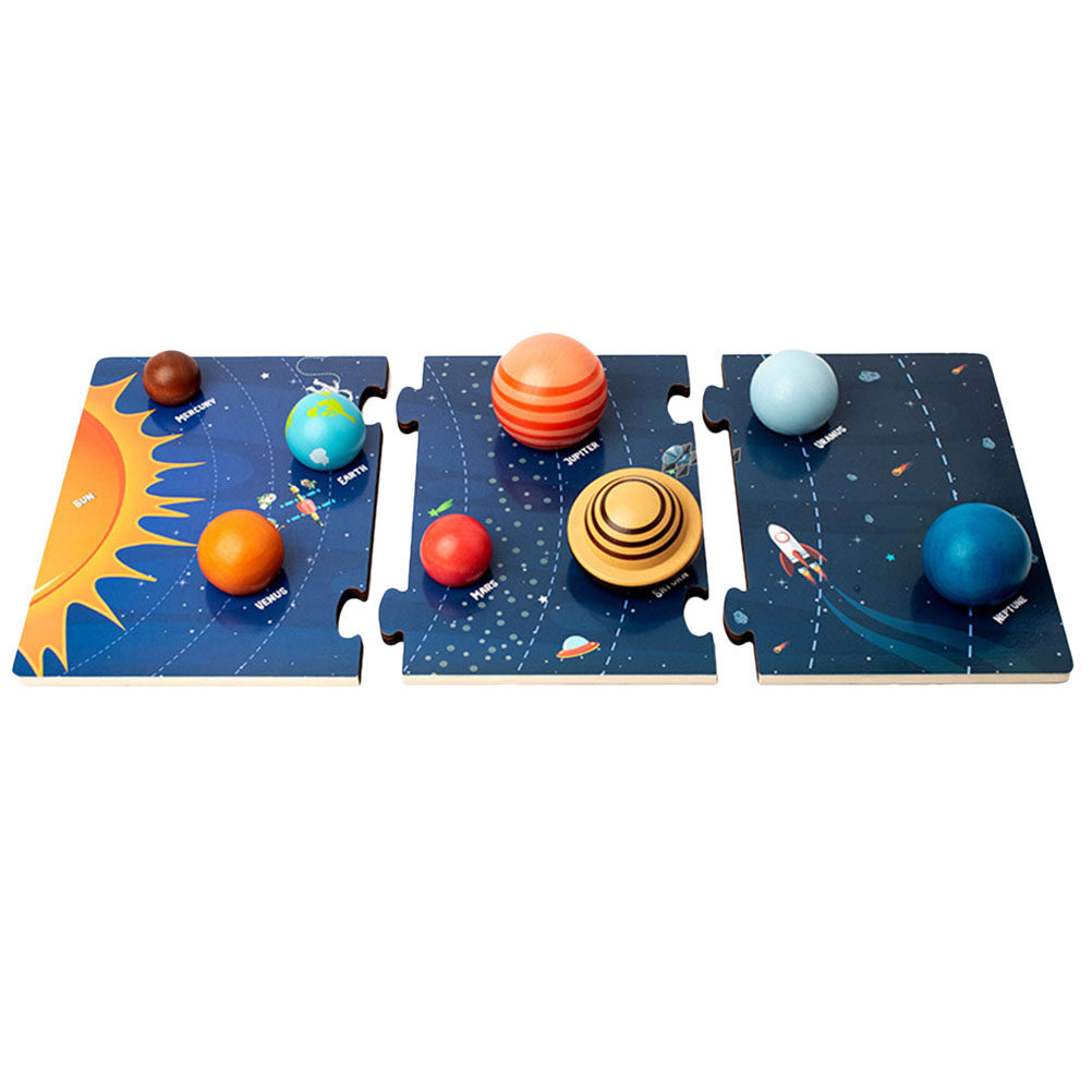 Wooden Solar System Puzzle for - Kids Education System 评论和价格